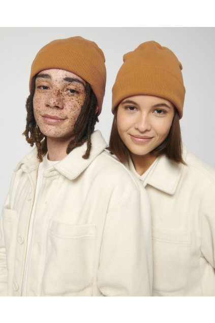 Unisex žltá čiapka z biobavlny "Rib Beanie Day Fall"