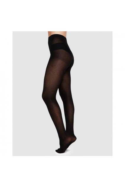 121002001 stina organic cotton tights black swedish stockings 1