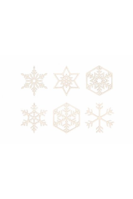 BeWooden Drevené Vianočné ozdoby "Snow Decoration 6x béžová"