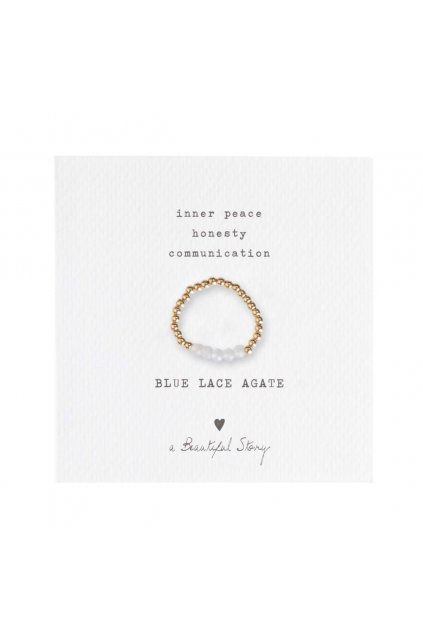 Dámsky prsteň "Beauty Blue Lace Agate Gold Ring"