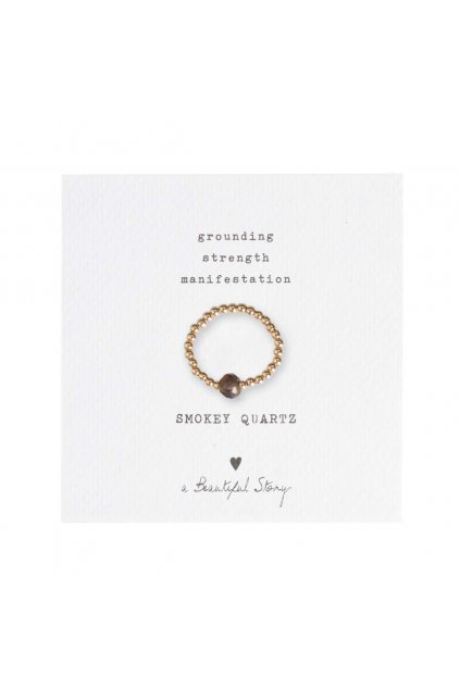 Dámsky prsteň "Sparkle Smokey Quartz Gold Ring"