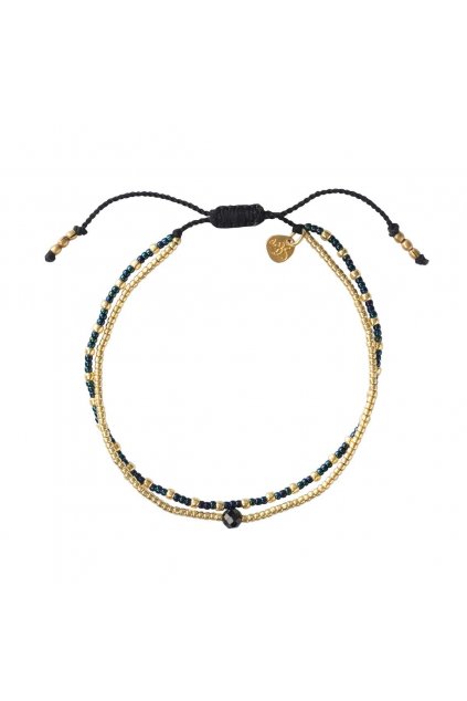 Dámsky náramok "Friendship Black Onyx Gold Bracelet"