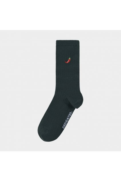 Ponožky z biobavlny "Rib Socks Knivsta Chili Dark Green"