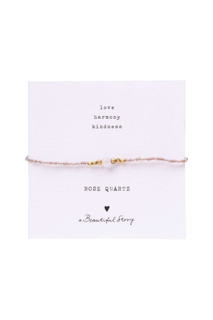 Náramok na kartičke "Iris Card Rose Quartz Gold Bracelet"