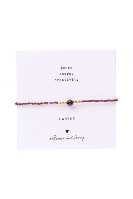 Náramok na kartičke "Iris Card Garnet Gold Bracelet"