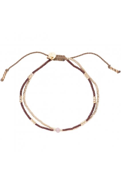 Náramok "Willing Rose Quartz Gold Bracelet"