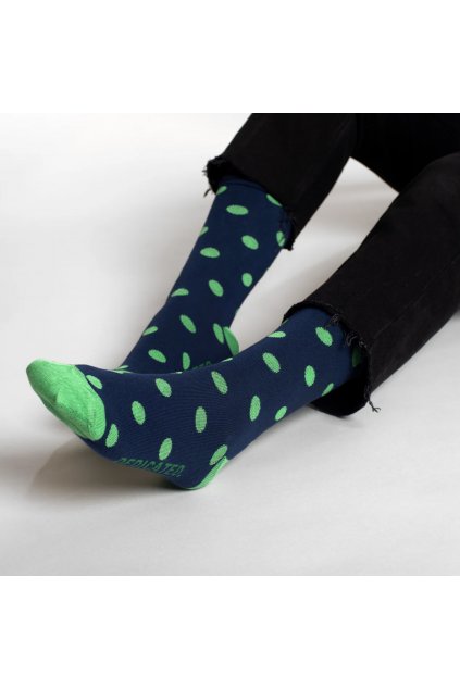 Ponožky z biobavlny "Sigtuna Dots Navy"