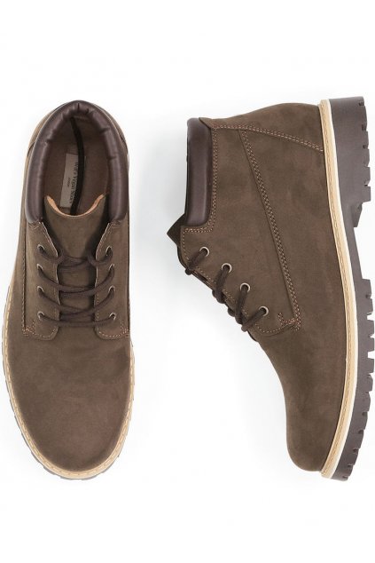 Pánske hnedé topánky „Low Dock Boots Dark Brown Vegan Suede“