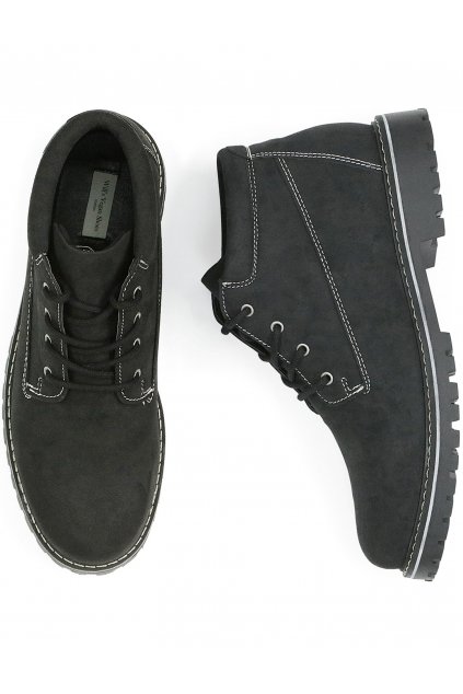 Pánske čierne topánky „Low Dock Boots Black Vegan Suede“