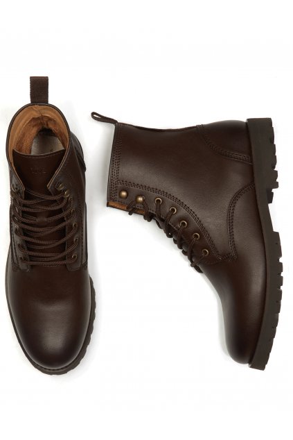 Pánske hnedé členkové topánky „Rangers Dark Brown“