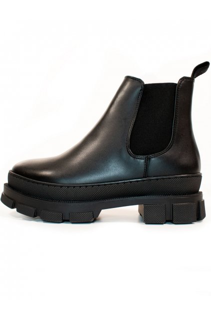 Dámske čierne členkové topánky „Luxe Track Sole Chelsea Boots Black“