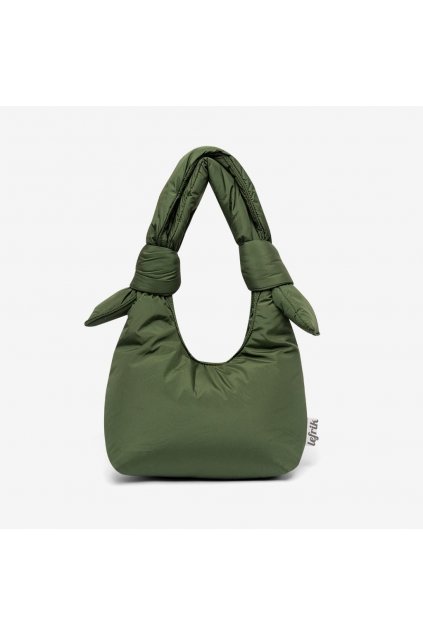 Malá zelená taška cez rameno "Biwa Puffy Mini Green Tech" z recyklovaných PET fliaš