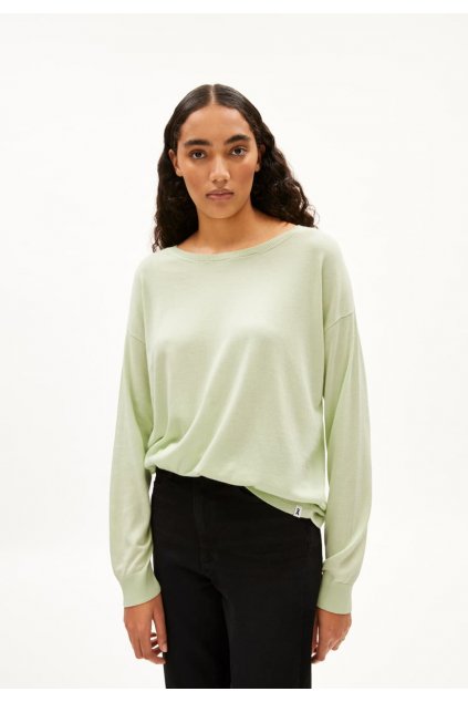 Dámsky jemný pastelovo zelený sveter „LAARNI pastel green“