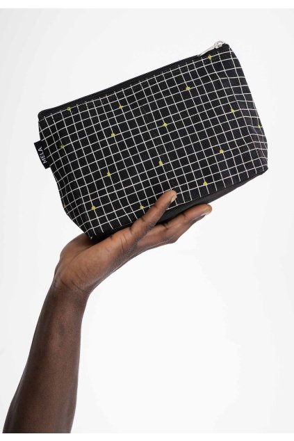 Kozmetická taštička veľká "BIG POUCH  black/grid"