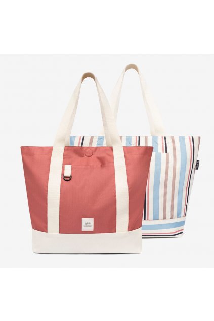 Obojstranná plážová taška "Strata Revisible sorolla stripes" z recyklovaných PET fliaš