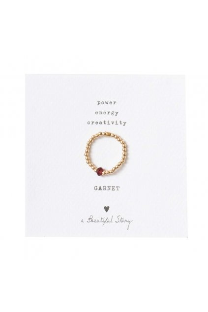 Prsteň "Sparkle Garnet Gold Ring"