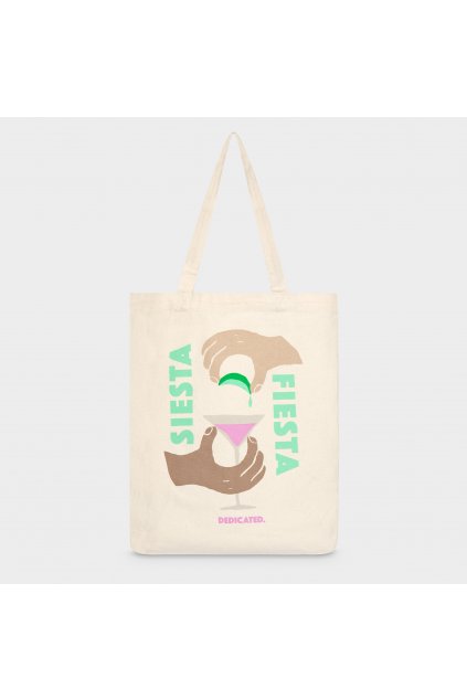 Plátená taška s potlačou „Tote Bag Torekov Siesta Fiesta Off White“