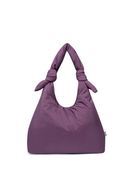 Veľká fialová taška cez rameno "Biwa Puffy Plum Tech" z recyklovaných PET fliaš