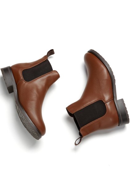 Dámske gaštanové členkové topánky „Luxe Smart Chelsea Boots Chestnut“