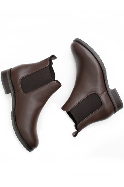 Dámske tmavohnedé členkové topánky „Luxe Smart Chelsea Boots Dark Brown“
