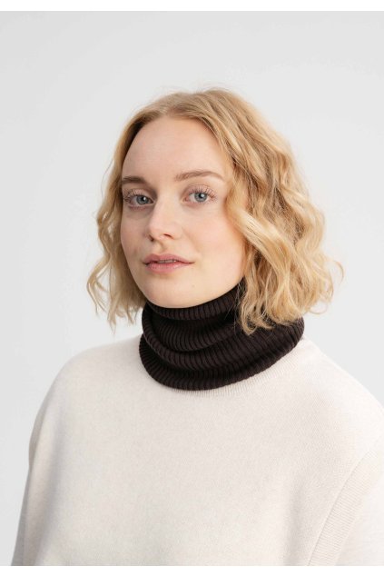 Unisex hnedý loop šál "DAIVI dark brown"