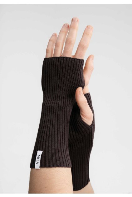 Unisex hnedé rukavice bez prstov "DIPTA dark brown"