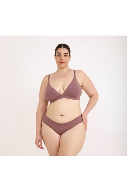 Ružová braletka z biobavlny "Core Triangle Bralette Rose Wood"