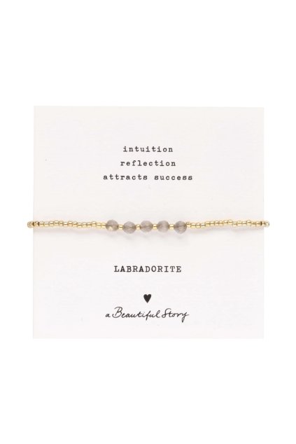 Náramok na kartičke "Essential Labradorite Gold Bracelet"