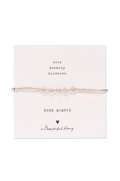 Náramok na kartičke "Essential Rose Quartz Silver Bracelet"