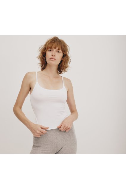 Biele tielko z biobavlny "Core Singlet White"