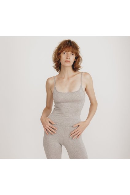 Šedé tielko z biobavlny "Core Singlet Grey Melange"