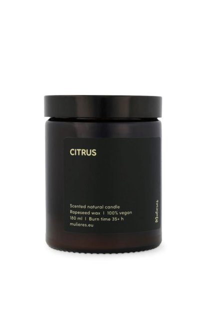 Mulieres Vonná sviečka z repkového vosku v skle - citrus (180 ml)