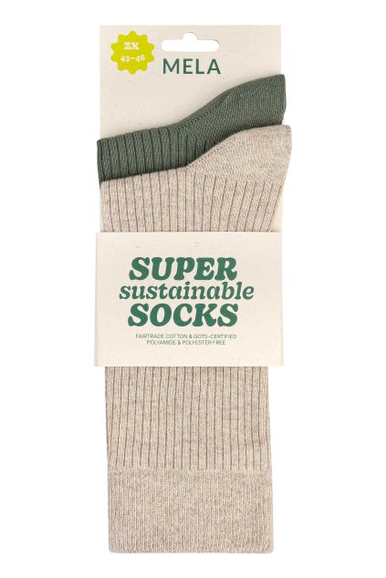 Unisex rebrované ponožky 2-balenie "2-pack thyme/birch blend"
