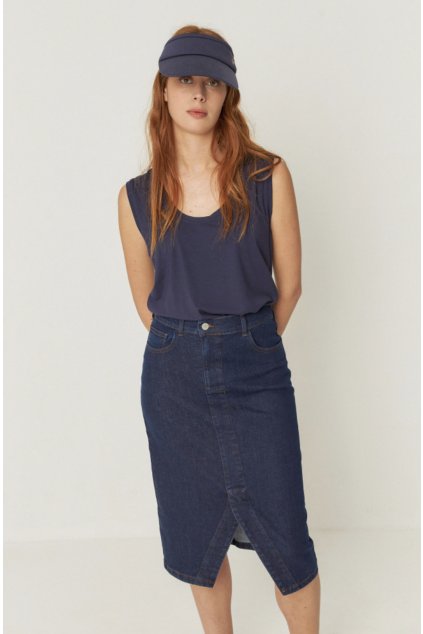 Dámsky modrý tenclový top "ZUR-2 navy violet“