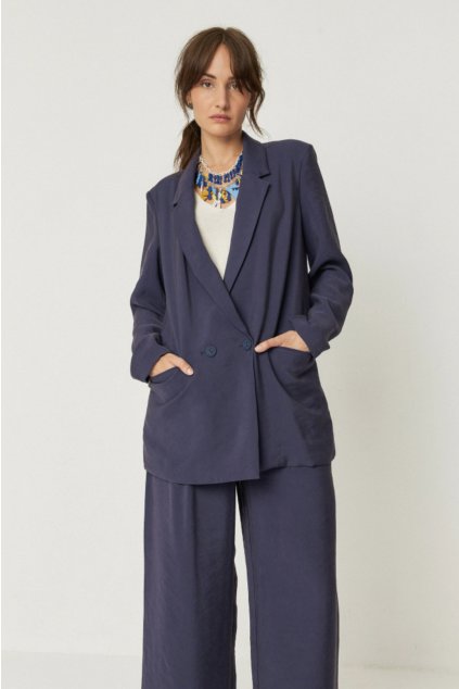 Modré oversized sako "ATXA navy violet“