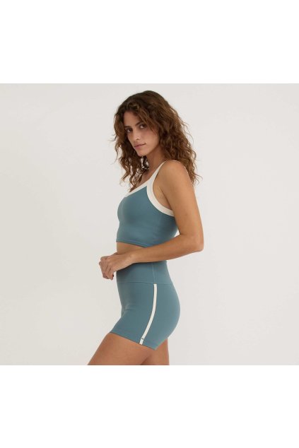 Modrošedé športové biker kraťasy z recyklovaného nylonu "Active Flow Bike Shorts river"
