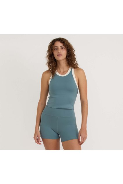 Modrošedé športové tielko z recyklovaného nylonu "Active Flow Tank Top river"