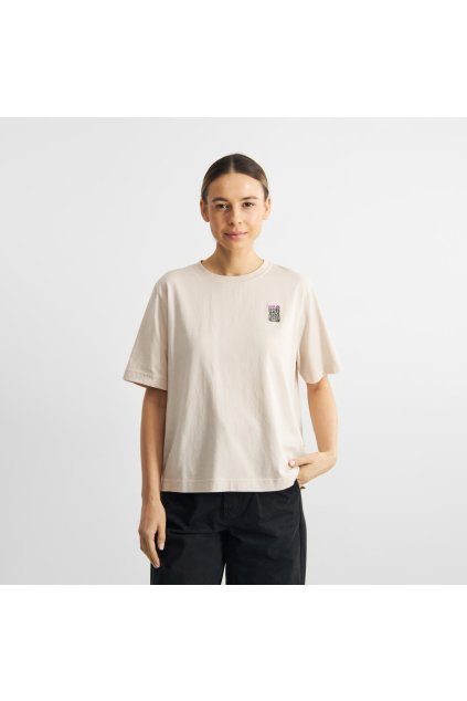 Dámske krémové tričko s výšivkou „Vadstena Thistle EMB Oat White“