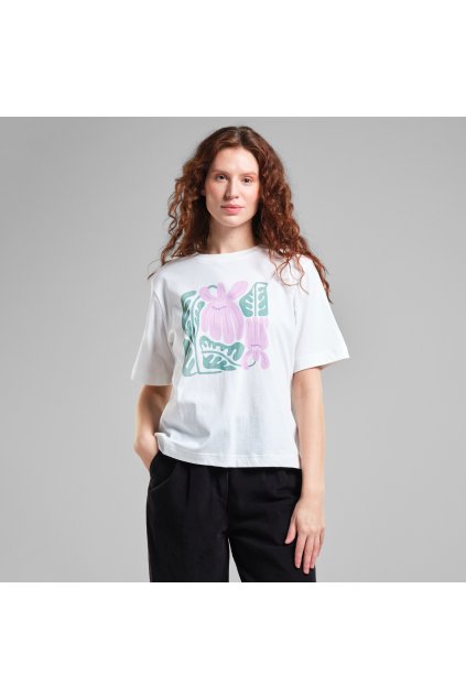 Dámske biele tričko s potlačou "Vadstena Winter Blossom White"