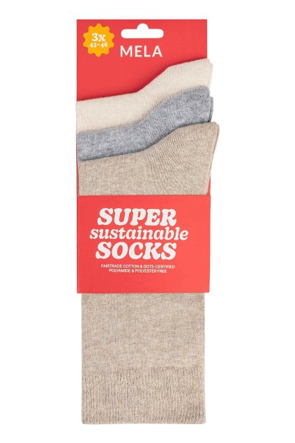 Unisex ponožky 3-balenie "3-pack Basic cream blend/grey blend/birch blend"