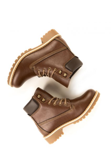 Dámske hnedé členkové topánky „Dock Boots Chestnut“