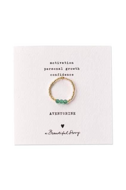 Dámsky prsteň "Clarity Aventurine Gold Ring"