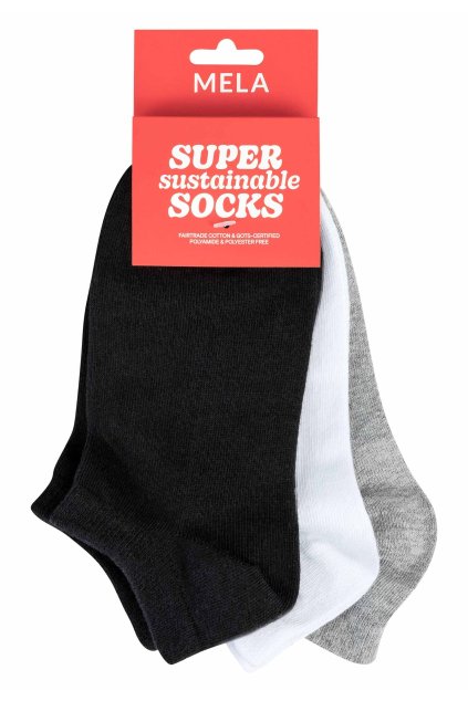 Unisex ponožky do tenisiek 3-balenie "3-pack Sneaker Socks black/white/grey melange"