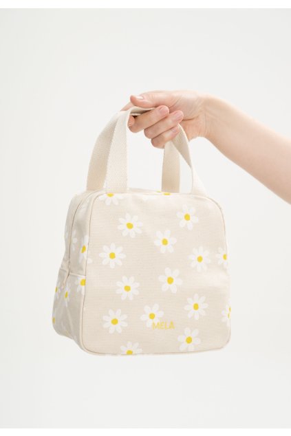 Stredná taška s organizérom "JASMEET greige/daisy print“