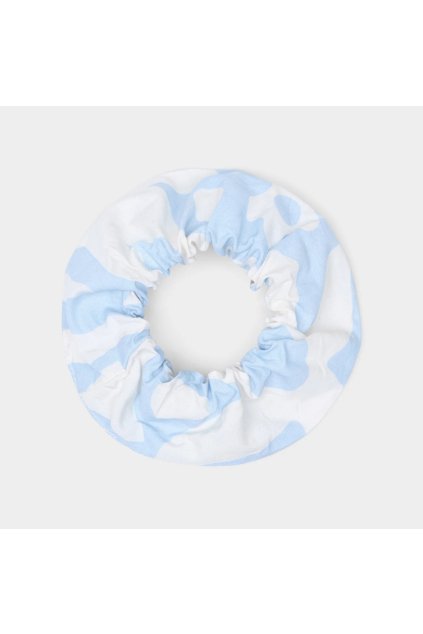 Gumička do vlasov "Scrunchie Poplin Wonky Beach Skyway Blue"
