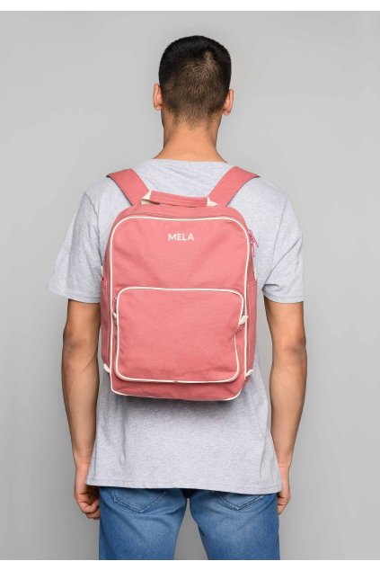 Ružový batoh z biobavlny "MELA II vintage red"