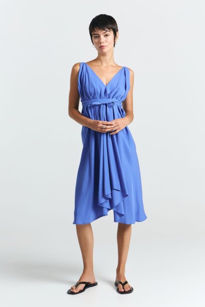 Dámske modré šaty „MULTIPOSITION SHORT TENCEL klein blue“