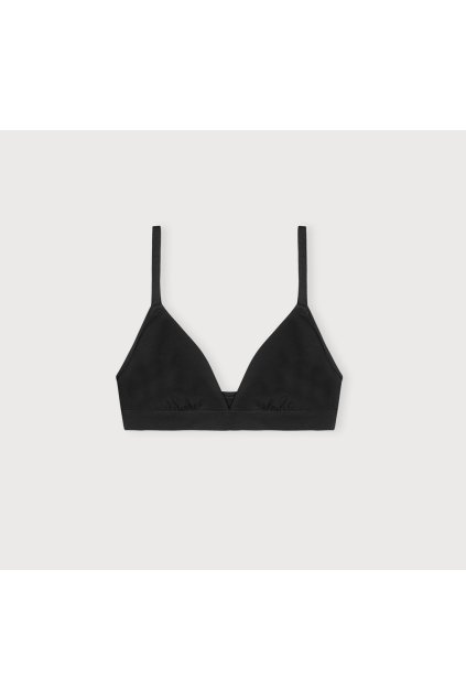 Čierna braletka z biobavlny "Flex Triangle Bralette Black" (Veľkosť L)