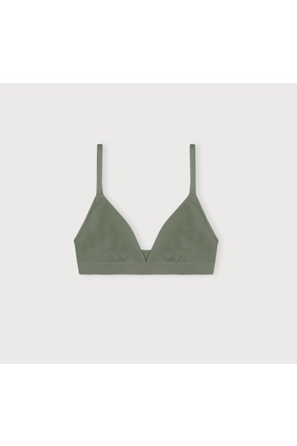 Zelená braletka z biobavlny "Flex Triangle Bralette Seaweed" (Veľkosť L)