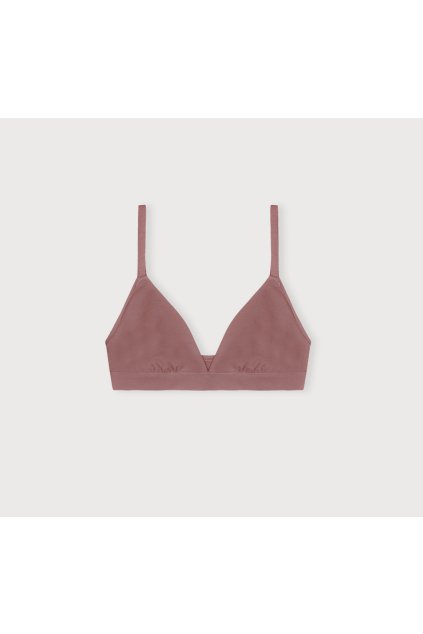 Ružová braletka z biobavlny "Flex Triangle Bralette Rose Wood" (Veľkosť L)